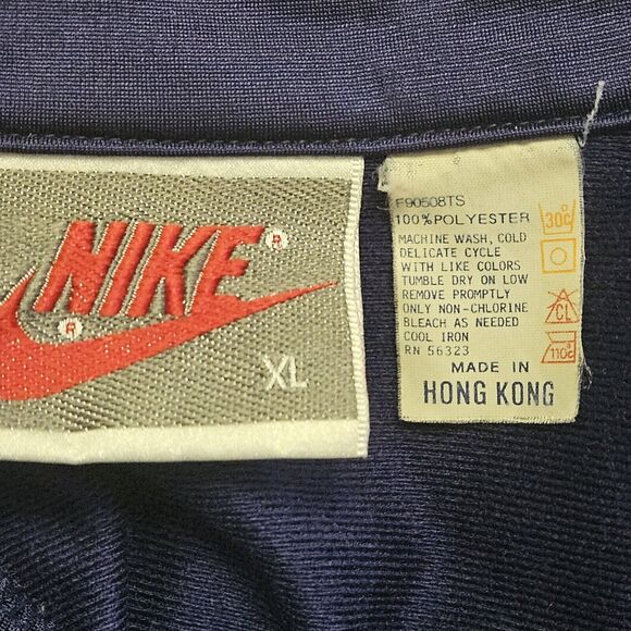 Nike Full Zip Track Jacket Mens Size XL Mixed Media Partial Mesh Navy Blue - Picture 3 of 4